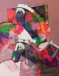 Mashkoor Raza, 18 x 24 Inch, Oil on Canvas, Abstract Painting, AC-MR-717